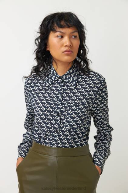 vrouwen leda-shirt Kate Sylvester kleding 8LB4O9 zwart wit