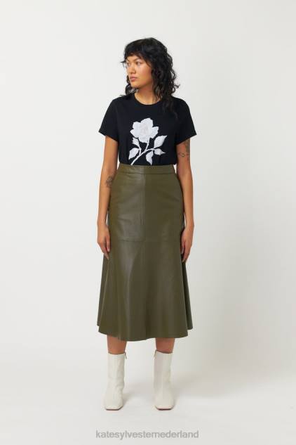 vrouwen T-shirt met wilde roos Kate Sylvester kleding 8LB4O11 zwart