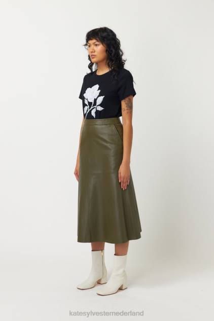 vrouwen T-shirt met wilde roos Kate Sylvester kleding 8LB4O11 zwart