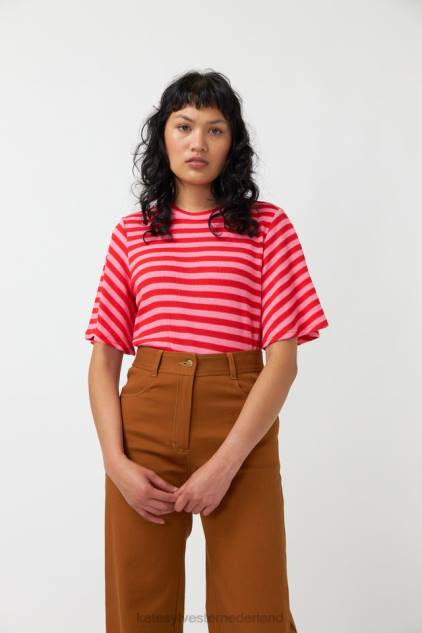 vrouwen gestreept topje Kate Sylvester kleding 8LB4O233 roze streep