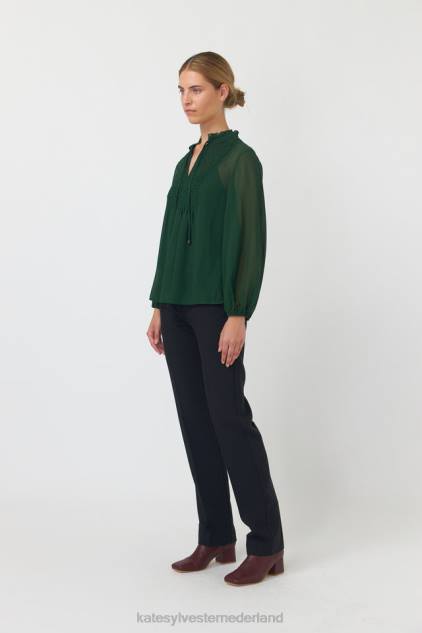 vrouwen golvende bovenkant Kate Sylvester kleding 8LB4O219 smaragd