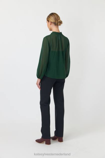 vrouwen golvende bovenkant Kate Sylvester kleding 8LB4O219 smaragd