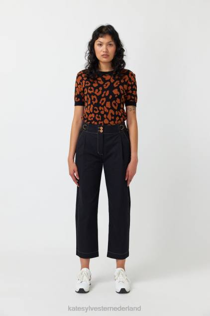 vrouwen luipaard topje Kate Sylvester kleding 8LB4O194 tabak