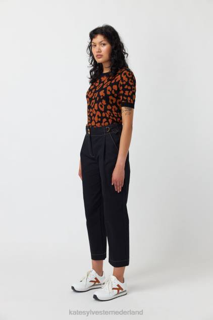 vrouwen luipaard topje Kate Sylvester kleding 8LB4O194 tabak