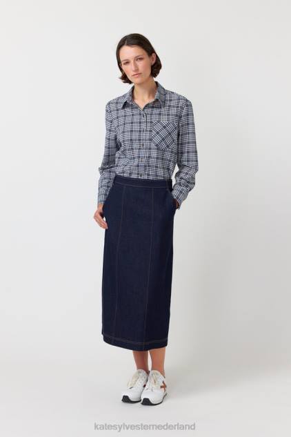 vrouwen overhemd met gingham-motief Kate Sylvester kleding 8LB4O226 inkt