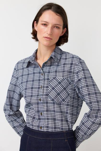 vrouwen overhemd met gingham-motief Kate Sylvester kleding 8LB4O226 inkt