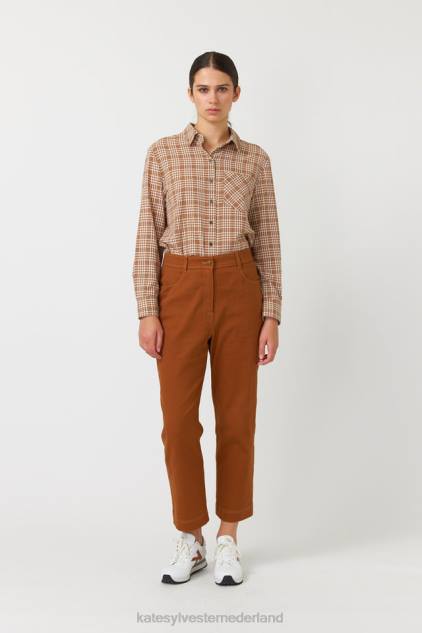 vrouwen overhemd met gingham-motief Kate Sylvester kleding 8LB4O229 karamel