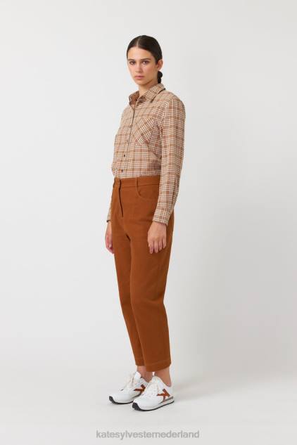 vrouwen overhemd met gingham-motief Kate Sylvester kleding 8LB4O229 karamel