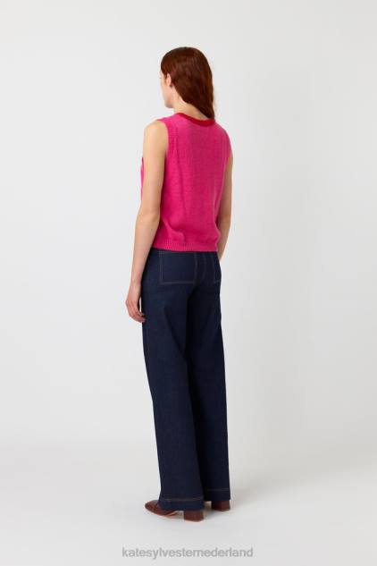 vrouwen pluizig vest Kate Sylvester kleding 8LB4O163 roze