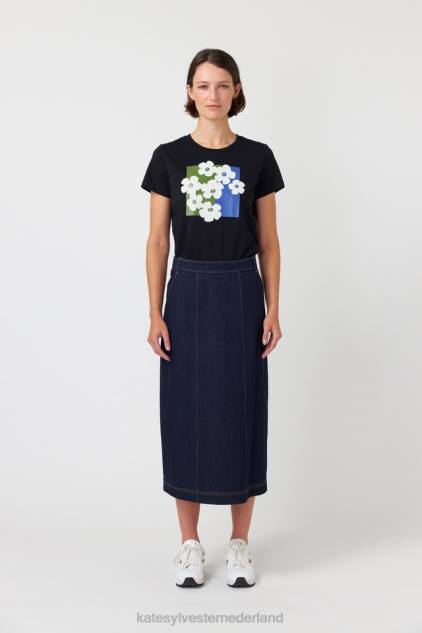 vrouwen pop bloemen t-shirt Kate Sylvester kleding 8LB4O225 zwart