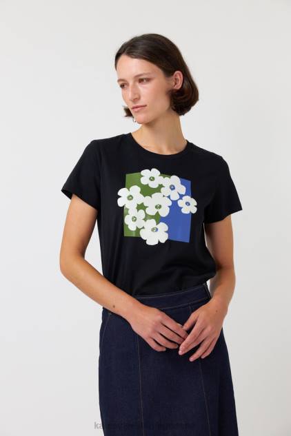 vrouwen pop bloemen t-shirt Kate Sylvester kleding 8LB4O225 zwart