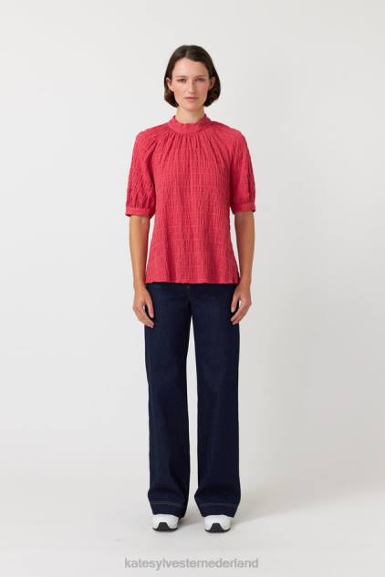 vrouwen seersucker topje Kate Sylvester kleding 8LB4O232 roze