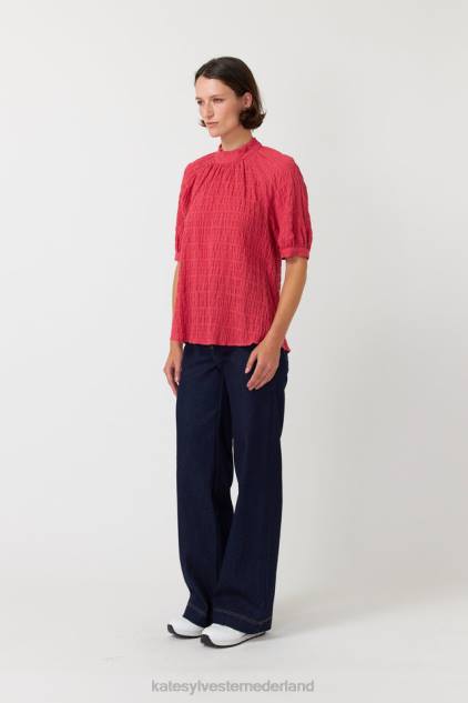 vrouwen seersucker topje Kate Sylvester kleding 8LB4O232 roze