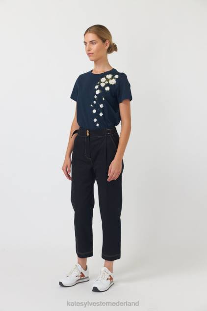 vrouwen vallende rozen t-shirt Kate Sylvester kleding 8LB4O180 inkt