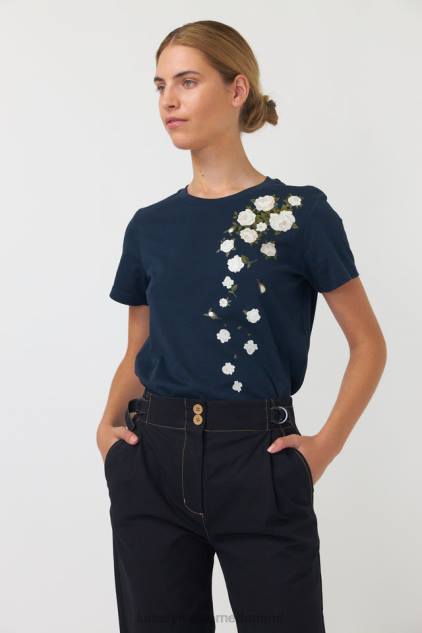 vrouwen vallende rozen t-shirt Kate Sylvester kleding 8LB4O180 inkt