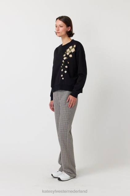 vrouwen vallende rozen trui Kate Sylvester kleding 8LB4O184 zwart